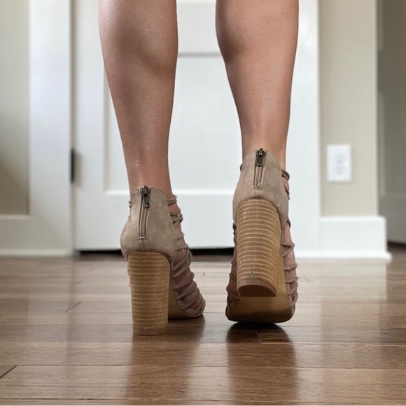 New in box, strappy heels with 4” block heel. 7.5 - Picture 4 of 8